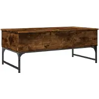 vidaXL Salontafel 100x50x40 cm bewerkt hout en metaal gerookt eiken