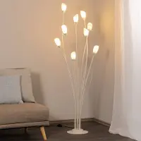 Jupiter Vloerlamp Gloriosa, crème / amber, Woon-/ Eetkamer, metaal, vloerlamp