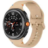 Strap-it Siliconen bandje met gespsluiting - geschikt voor Samsung Galaxy Watch 8 - 40mm / Galaxy Watch 8 - 44mm / Galaxy Watch 8 Classic (beige)