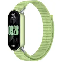 Strap-it Modern nylon bandje met klittenband - geschikt voor Xiaomi Smart Band 11 / Smart Band 10 / Smart Band 9 / Smart Band 8 (veld groen)