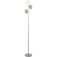 Searchlight LED-vloerlamp Marbles, chroom / zilver, Woon-/ Eetkamer, metaal, Modern, LED vloerlamp