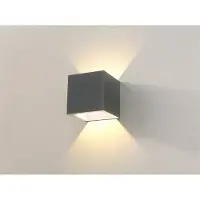 Artdelight Antracieten wandspot Cube