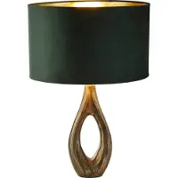 Searchlight Gouden tafellamp Bucklow met groene kap