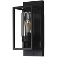 Konstsmide Zwarte wandlamp Trani met schemersensor