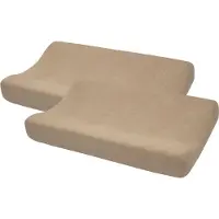 Meyco Baby Uni aankleedkussenhoes - 2-pack - badstof - taupe - 50x70cm