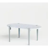 TIPTOE Venezia Oblong Gerecyclede Kunststof Koffietafel - 100 x 50 cm Pale Blue