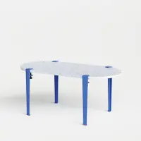 TIPTOE Venezia Oblong Gerecyclede Kunststof Koffietafel - 100 x 50 cm Azure Blue