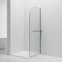 SaniGoods Arcana inloopdouche met handdoekhouder geborsteld koper 100x200cm