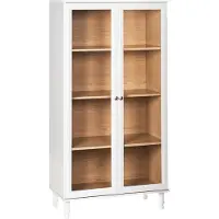 Beliani TINGLEDALE - Vitrinekast - Wit - 80 cm - Hout