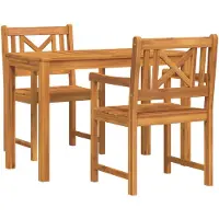 vidaXL Tuin Eettafel Set 3 st Bruin Massief Acacia Hout