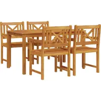 vidaXL Tuin Eettafel Set 5 st Bruin Massief Acacia Hout