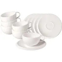 Villeroy & Boch Kaffeetassen mit Untertassen NewMoon 190 ml Set van 6