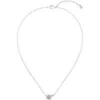 BOSS Zilverkleurige ketting met in elkaar grijpende ringen en pavé-kristallen
