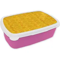 MuchoWow Broodtrommel Roze - Lunchbox Vloeiend - Olie - Verf - Texturen - Geel - Brooddoos 18x12x6 cm - Brood lunch box - Broodtrommels voor kinderen en volwassenen