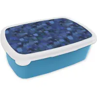 MuchoWow Broodtrommel Blauw - Lunchbox Vloeiend - Olie - Verf - Texturen - Blauw - Groen - Brooddoos 18x12x6 cm - Brood lunch box - Broodtrommels voor kinderen en volwassenen