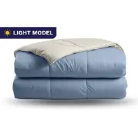 Zelesta Premiumbed Light - Dream Blue & Cream 140x200 - Zomerdekbed zonder overtrek - Katoenen dekbed - Dekbed met vaste hoes - Hoesloos dekbed