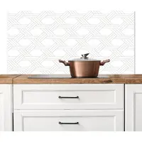 KitchenYeah Spatscherm keuken 120x60 cm - Kookplaat achterwand Grafisch - Patroon - Modern - Driedubbel - Muurbeschermer - Spatwand fornuis - Hoogwaardig aluminium