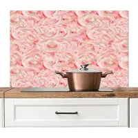 KitchenYeah Spatscherm keuken 100x65 cm - Kookplaat achterwand Vloeiend - Olie - Verf - Texturen - Roze - Muurbeschermer - Spatwand fornuis - Hoogwaardig aluminium