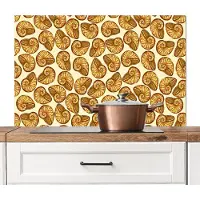 KitchenYeah Spatscherm keuken 100x65 cm - Kookplaat achterwand Nostalgisch - Kust - Zee - Schelp - Goud - Muurbeschermer - Spatwand fornuis - Hoogwaardig aluminium