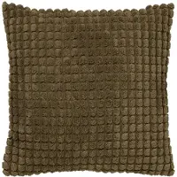 Dutch decor ROME - kussenhoes 45x45 cm - effen kleur - 3D-structuur - Military Olive - donkergroen - met rits - zonder binnenkussen