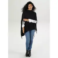 Aniston | Poncho | Zwart | Fijn breisel | Maat 2 ( 40-44)