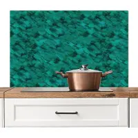 KitchenYeah Spatscherm keuken 100x65 cm - Kookplaat achterwand Vloeiend - Olie - Verf - Texturen - Groen - Muurbeschermer - Spatwand fornuis - Hoogwaardig aluminium