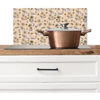 KitchenYeah Spatscherm keuken 60x30 cm - Kookplaat achterwand Nostalgisch - Kust - Zee - Eiland - Walrus - Multi - Muurbeschermer - Spatwand fornuis - Hoogwaardig aluminium