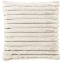 Dutch decor HAZEL - kussenhoes 50x50 cm - effen gestreept imitatiebont - Snow White - wit - met rits - zonder binnenkussen