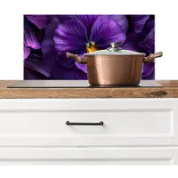 KitchenYeah Spatscherm keuken 70x30 cm - Kookplaat achterwand Paars - Viool - Diepte - Muurbeschermer - Spatwand fornuis - Hoogwaardig aluminium