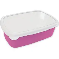 MuchoWow Broodtrommel Roze - Lunchbox Grafisch - Patroon - Modern - Fijnstijl - Brooddoos 18x12x6 cm - Brood lunch box - Broodtrommels voor kinderen en volwassenen