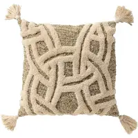 Dutch decor RILEY - kussenhoes 45x45 cm - geometrisch ontwerp - getuft - Sponge - groen - met rits - zonder binnenkussen