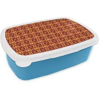 MuchoWow Broodtrommel Blauw - Lunchbox Retro - Disco - Hippie - Multi - Brooddoos 18x12x6 cm - Brood lunch box - Broodtrommels voor kinderen en volwassenen