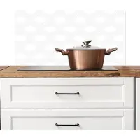 KitchenYeah Spatscherm keuken 80x40 cm - Kookplaat achterwand Grafisch - Patroon - Modern - Hexagon - Vervaagd - Muurbeschermer - Spatwand fornuis - Hoogwaardig aluminium