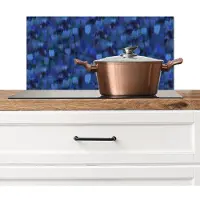 KitchenYeah Spatscherm keuken 70x30 cm - Kookplaat achterwand Vloeiend - Olie - Verf - Texturen - Blauw - Groen - Muurbeschermer - Spatwand fornuis - Hoogwaardig aluminium
