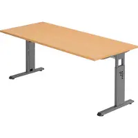 Hjh OFFICE PRO MEGA 19 G - 180 x 80 Tafelhoogte I In hoogte verstelbaar Beuken/Grafiet