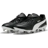 Puma King Liga IJzeren-Nop Voetbalschoenen (SG) Zwart Wit Zilver