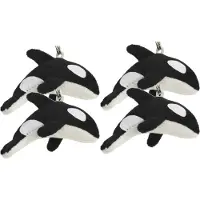 Nature Planet pluche orka - 8x - sleutelhanger - 6 cm - zeedieren sleutelhanger