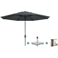 Madison Paros 2 Luxe stokparasol 3 m. rond - Grey met Sevilla voet en hoes