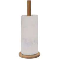 Eh Excellent Houseware Keukenrolhouder - bamboe hout - D14 x H32 cm