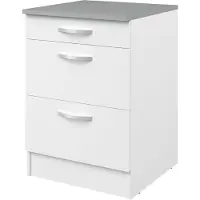 Parisot Onderkast Eko 60x60 met 3 lades - wit - - Keuken onderkast - Wit - Spaanplaat