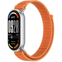 Strap-it Modern nylon bandje met klittenband - geschikt voor Xiaomi Smart Band 11 / Smart Band 10 / Smart Band 9 / Smart Band 8 (oranje)
