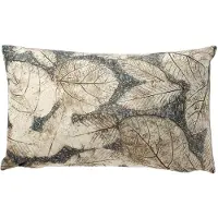 Dutch decor TOBI - kussenhoes 30x50 cm - bladprint - Sterling Blue - blauw - met rits - zonder binnenkussen
