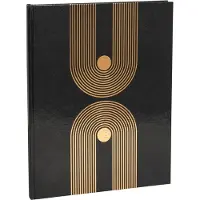 Exacompta Gastenboek Grafisch Zwart 270x220 mm, 100 pagina's Clairefontaine blanco, gouden rand, gouden lijn, kristallen doosje