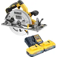 DeWalt DCS 572 H2 accu cirkelzaag 18 V 184 mm borstelloos + 2x Powerstack accu 5.0 Ah + lader