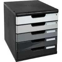 Exacompta MODULO A4 grijs tinten, 5 laden gesloten A4/A4+, stofdicht, stil, veiligheidsstop