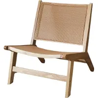 MISOU Bali Stoel - Fauteuil - zonder Armleuning - Relaxzetel - Rotan - Hout - Lounge - Stoel - Relaxfauteuil - met Rugleuning