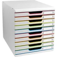 Exacompta MODULO A4-ladebox wit/harlekijn, 10 gesloten laden A4/A4+, geruisloos, veiligheidsstop, stapelbaar