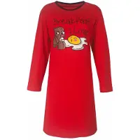 Temptation Dames Nachthemd - Bigshirt - Lange Mouw - Rood - Maat XL