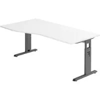 Hjh OFFICE PRO MEGA 18 G | 180x100 | hoogte verstelbaar - 180 x 100 Tafelhoogte I In hoogte verstelbaar Wit/Grafiet