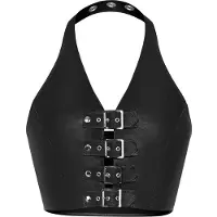 Bondage Play - Top met gespen aan de voorzijde - Maat: L